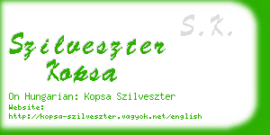 szilveszter kopsa business card